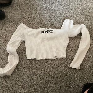 White off the shoulder shirt